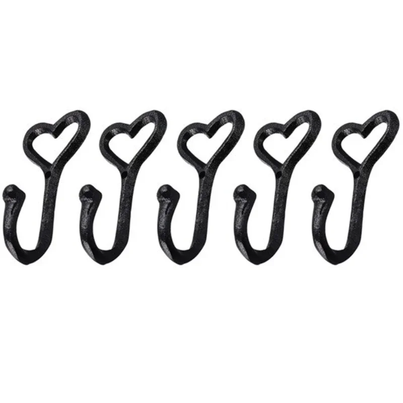 Cast Iron Black Coat Hooks for Hanging Coats and Bags