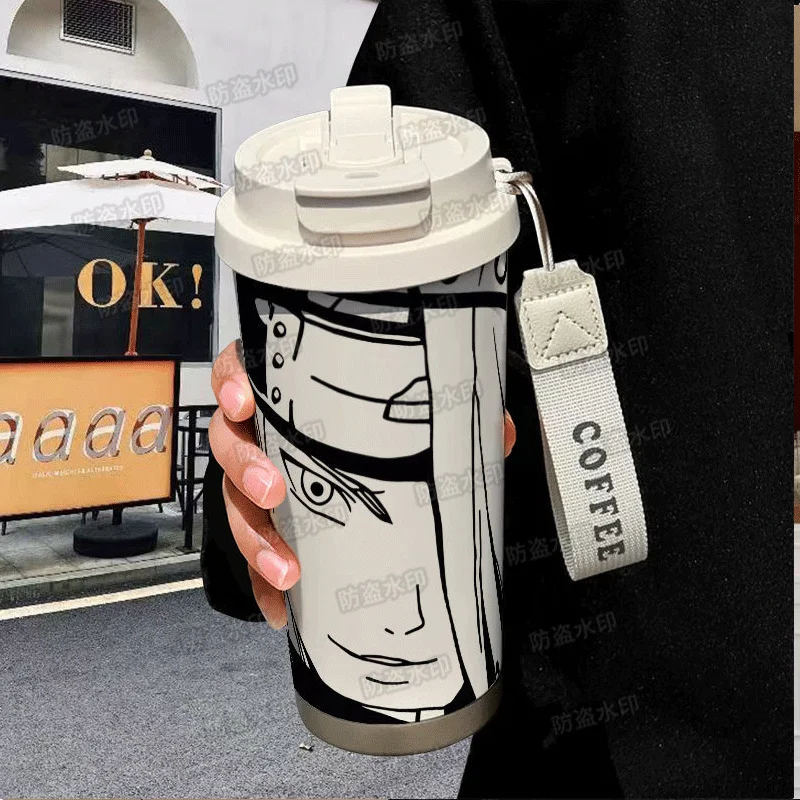 Anime-Inspired Stainless Steel Insulated Water Bottle - Large Capacity Travel Flask with Kawaii Design