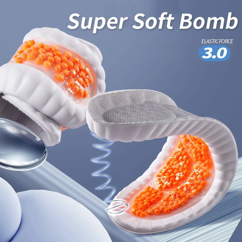 Air cushion TPU Upgraded Sports Shock Absorption Insoles High Elastic Running Sneaker Pads Rebound Deodorant Comfortable Feet