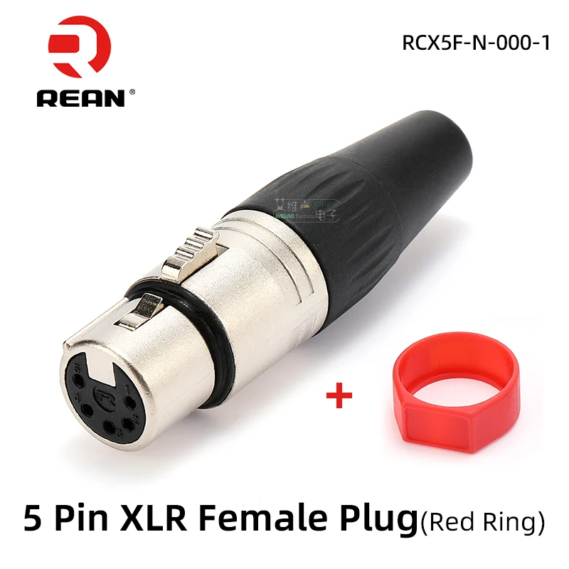 REAN 5-Poliger XLR-Stecker mit Farbring Mikrofonanschluss Metallgehäuse 5-Poliger Symmetrischer XLR-Stecker / -Buchse – Detail 10