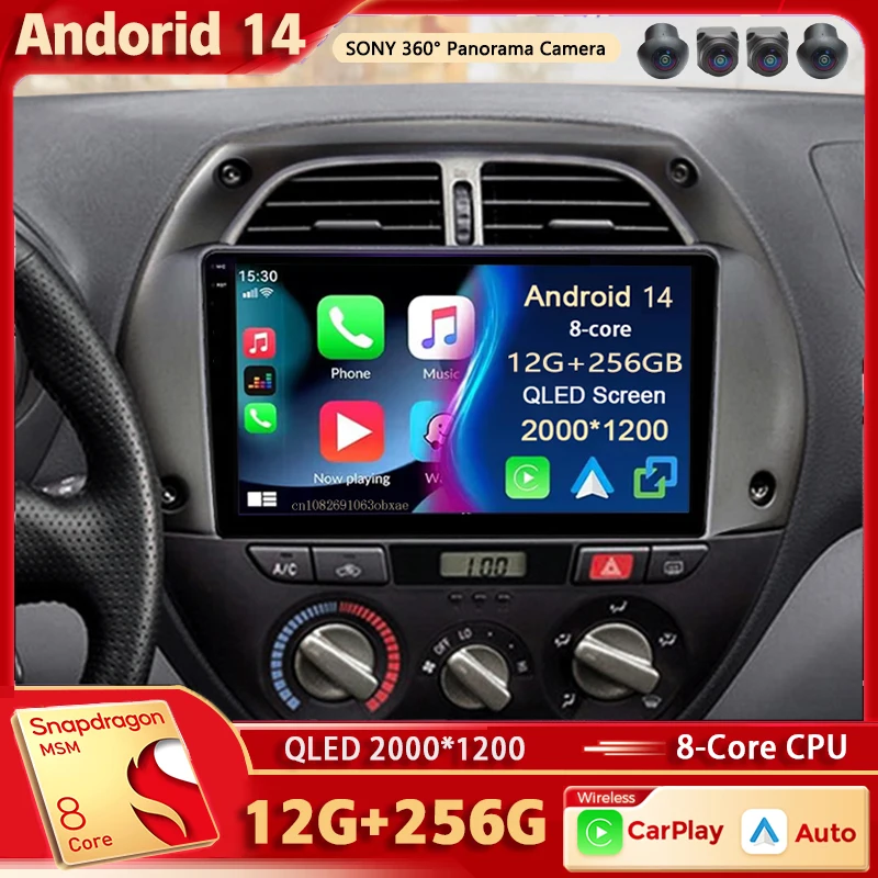 

Android 14 For Toyota RAV4 2 CA20 CA20W XA20 2000-2003 2K QLED Stereo Car Radio Multimedia Video Player GPS AI Voice CarPlay 4G