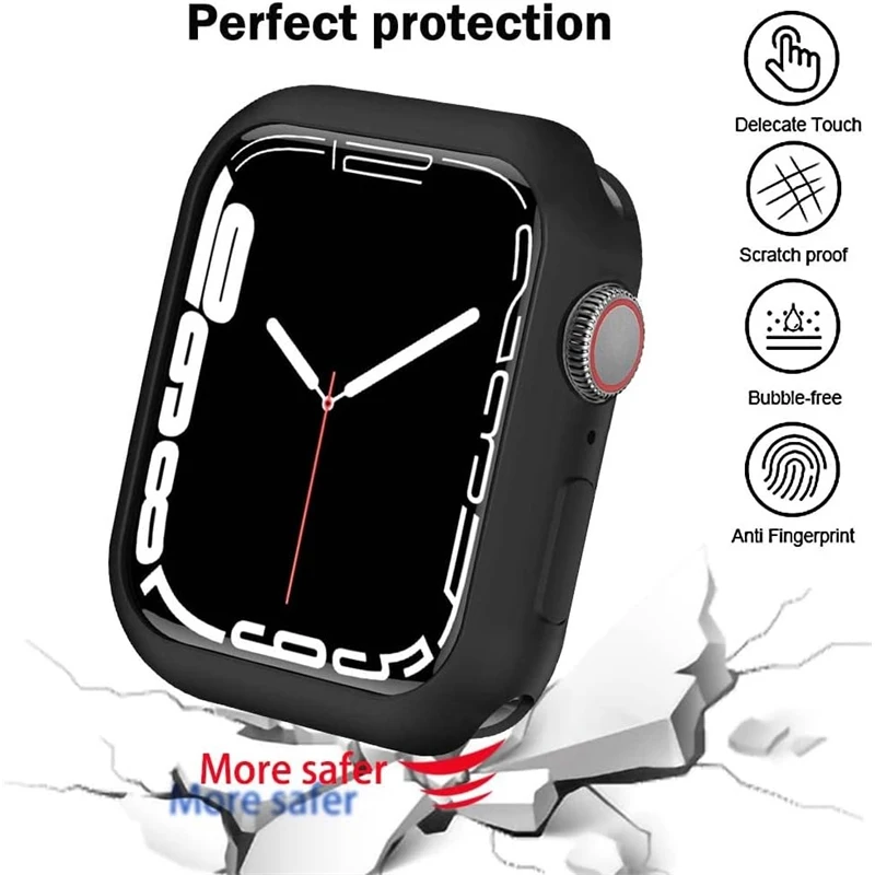 Premium Soft Silicone Protective Case for Apple Watch - Enhanced Protection Shell Cover