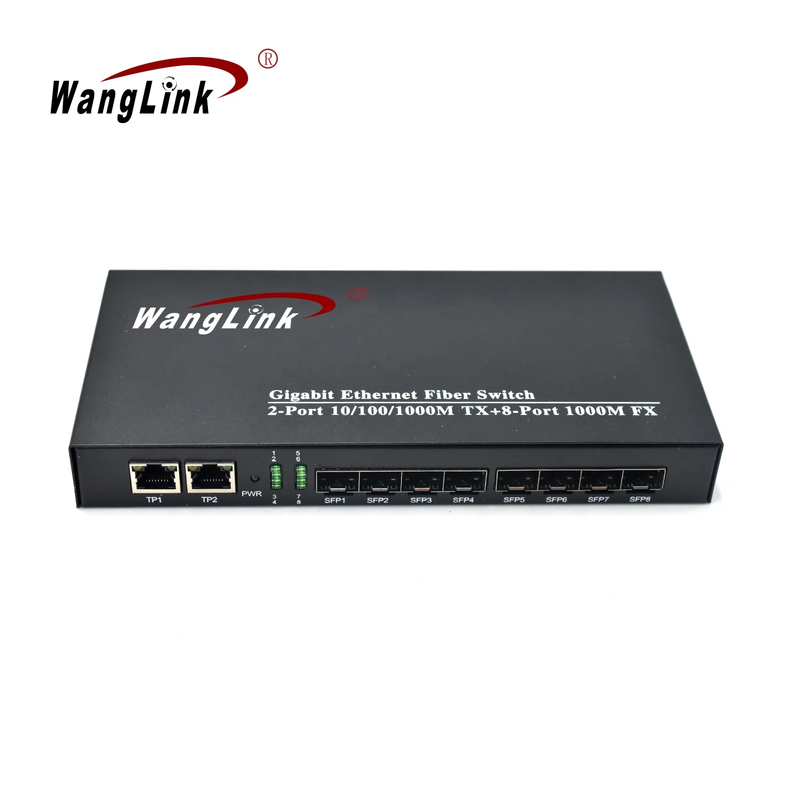 Wanglink 10/100/1000 M Gigabit BIDI SM 8 SFP& 2 RJ45 Ports switch 8 port SFP Single Fiber Media Converter 8 poe rj45 ports 2 rj45 ports 1 sfp slot gigabit switch plug