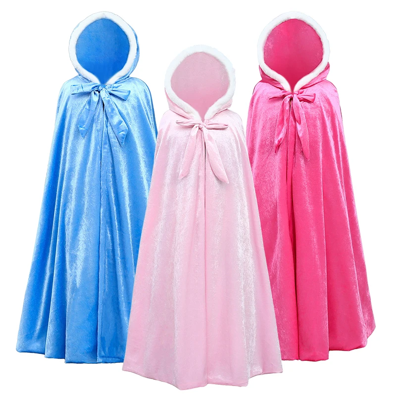 

Christmas Little Princess Cloak For Girl Fancy Fairy Cape Fashion Hooded Long Shawl Halloween Costume Birthday Party Kid Clothes