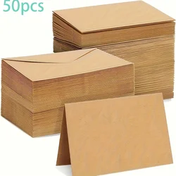 Premium Kraft Paper Envelopes - Ideal for Handmade Cards, Invitations & Special Messages (50pcs)