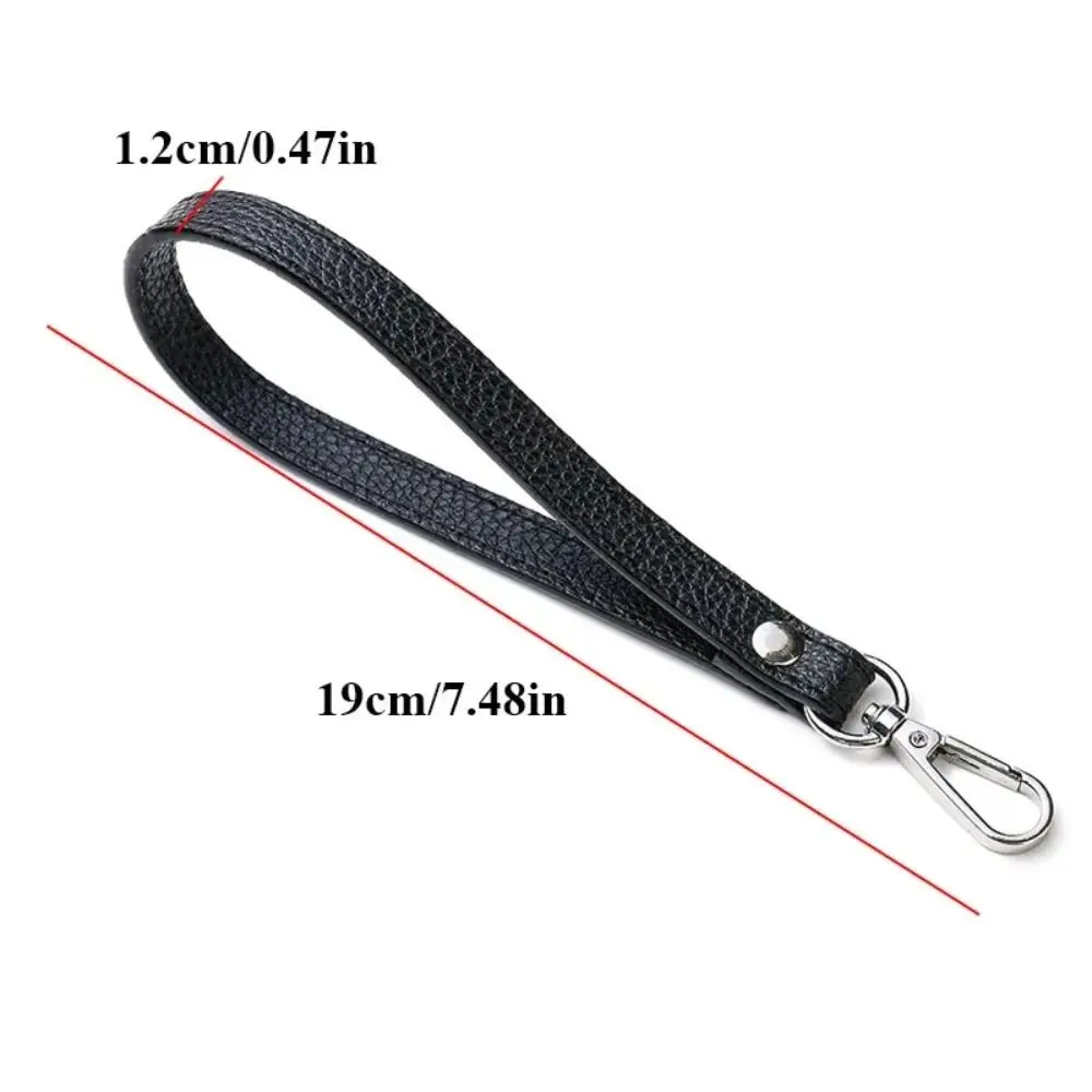 Elegant Silver/Gold PU Leather Wrist Strap – Adjustable Solid Color Purse Handle Replacement Accessory