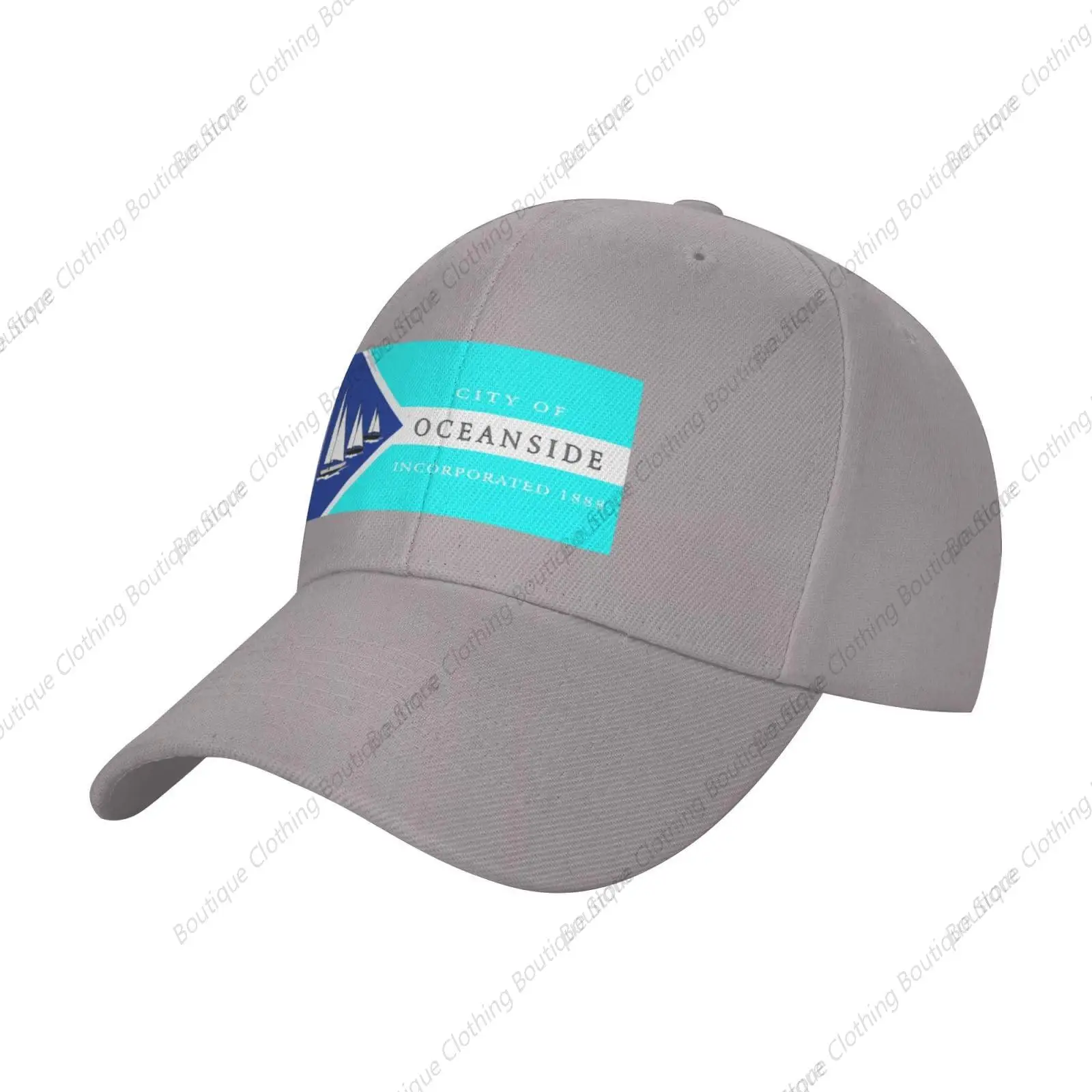 Adjustable Seaside Flag Baseball Cap Women's Baseball Cap Men's Baseball Cap Truck Driver Baseball Cap Sun Cap Gray
