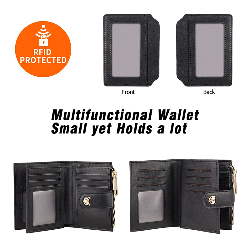 Foxer Brand Women Split Leather Card Holders Standard Wallet