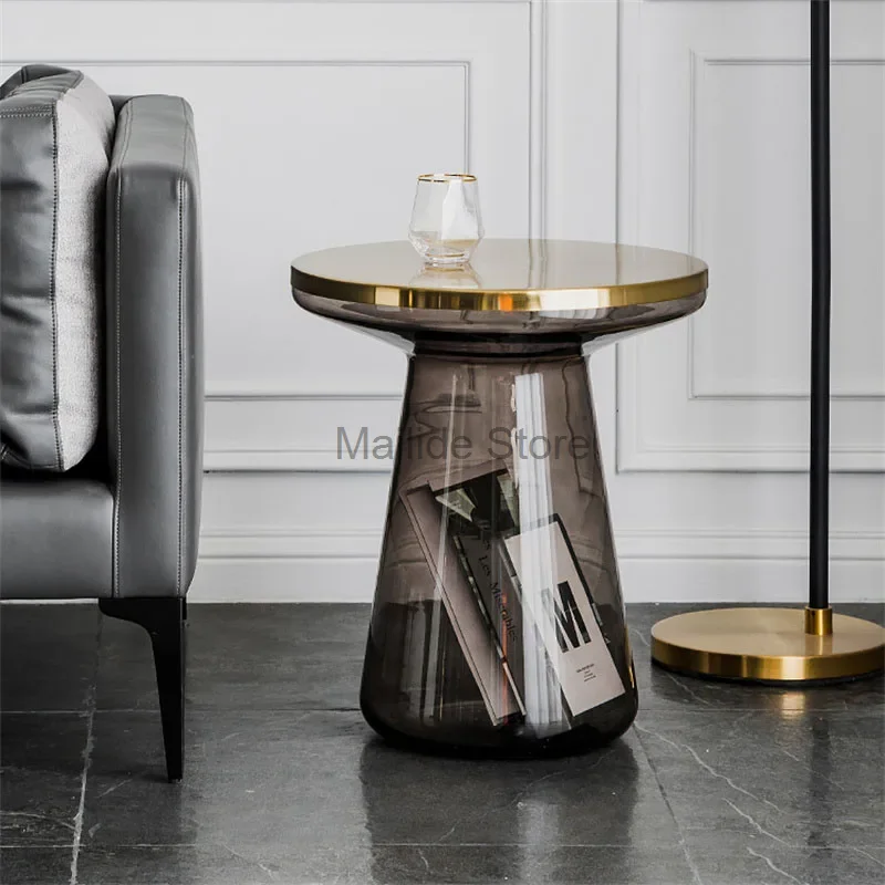 Nordic Transparent Glass Bells Coffee Table for Living Room Furniture Home Designer Creative Small Apartment Ins Sofa Side Table g letter automatic buckle belts men luxury famous brand designer coffee full genuine leather fashion exquisite ceinture homme