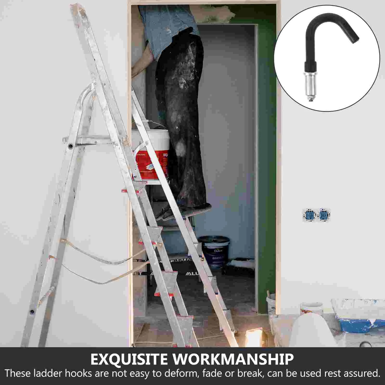 2 Pcs Telescoping Ladder Hooks Roof Rack Non-slip Roofing Garage Extension Stabilizer telescoping ladder hooks