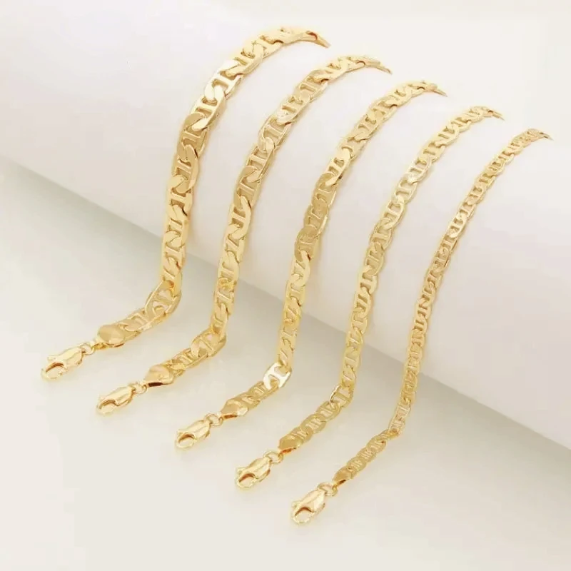 Luck Fashion Classic Style 14K 18K Placcato Oro 8Mm Bracciale A Catena Cubana Uomo Donna Regalo Di Compleanno Festa Di Anniversario