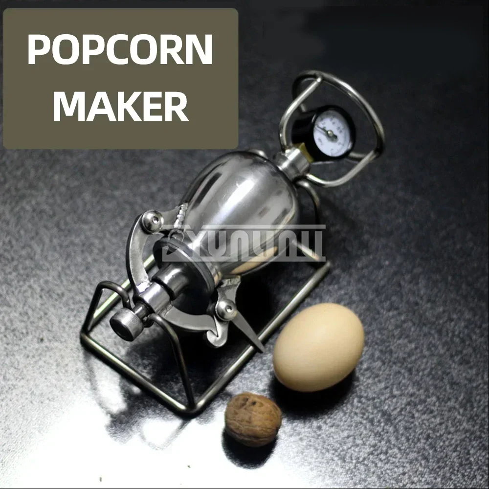 New 230ml Hand Popcorn Machine Stainless Steel Mini Popcorn Puffing Machine Puffed Rice Corn