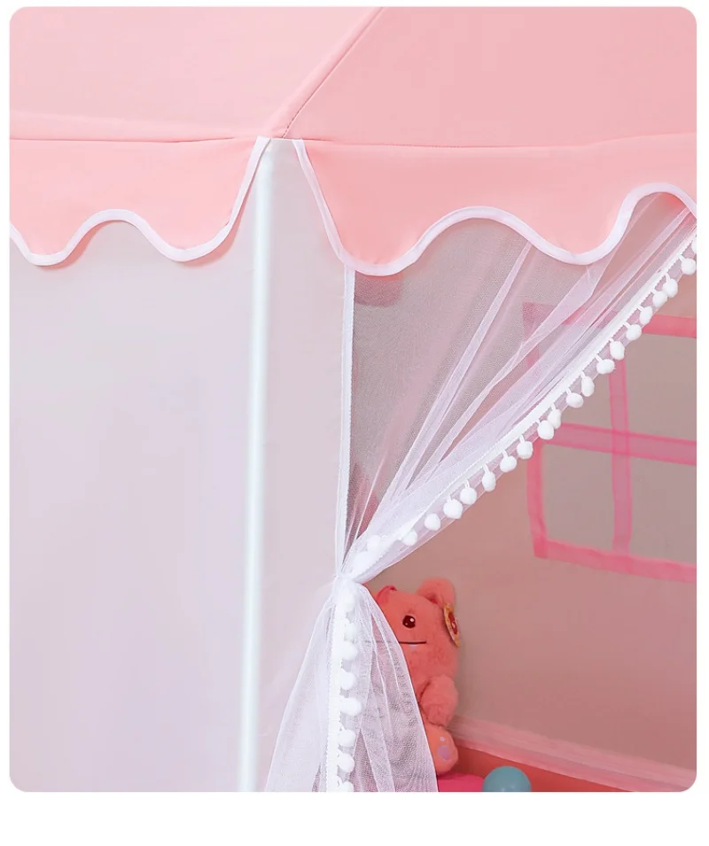 1.35 Meter Large Children Toy Tent  Wigwam Folding Kids Tents Tipi Baby Play House Girls Pink Princess Castle Child Room Decor 5
