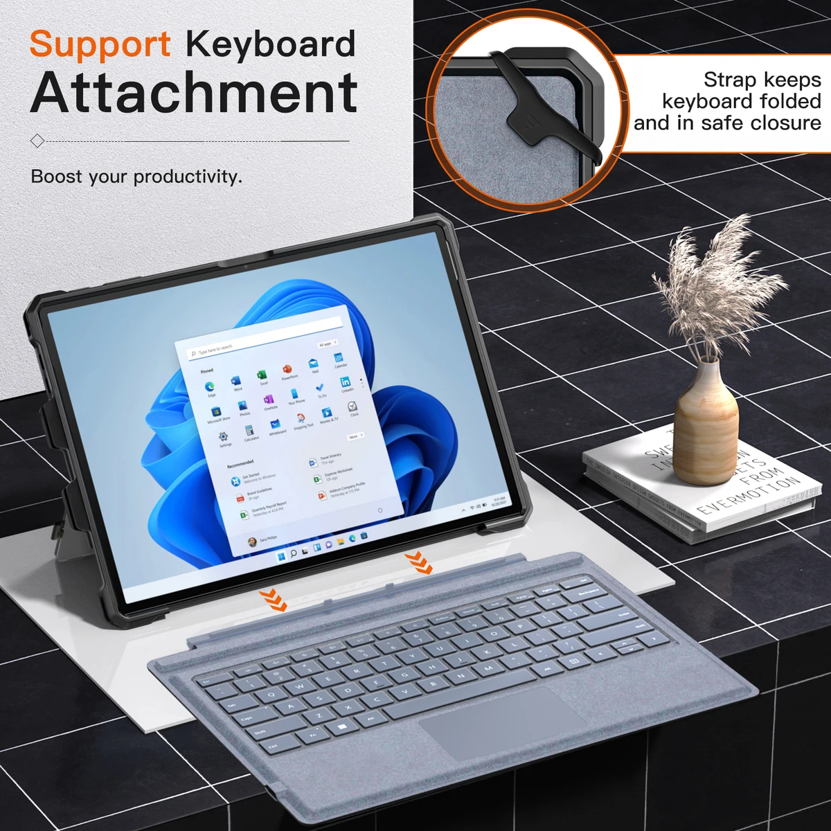 Casing untuk for Surface Pro 7 Plus Pro7 6 5 4 LTE All-in-One Rugged Cover Case with Pen Holder Kickstand Protective Case — view 4