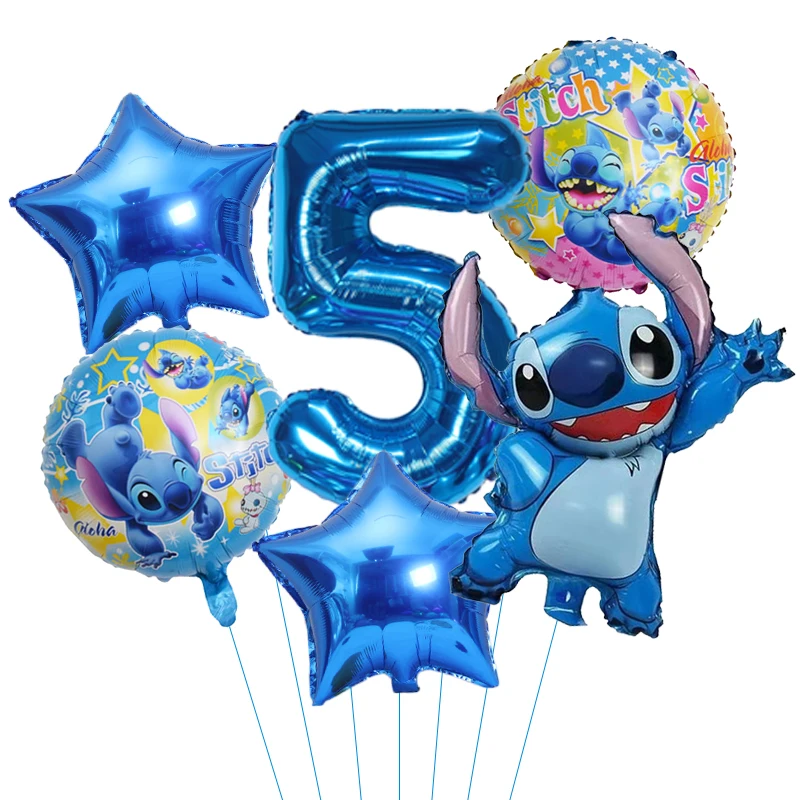 Disney Blue Pink Lilo & Stitch Shaped Foil Balloons 32" Number Balloons Set Kids Birthday Party Decorations Baby Shower Toy Gift - Image 6