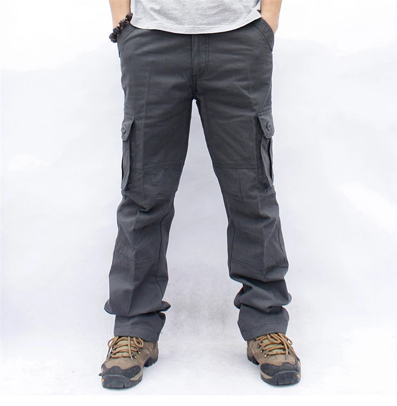 Cargo Pants Men Spring Autumn Workout Overalls Straight Trousers Multi-Pocket Baggy Casual Cotton Wear-Resistant Slacks Pants cargo pants military cargo pants men casual pants
