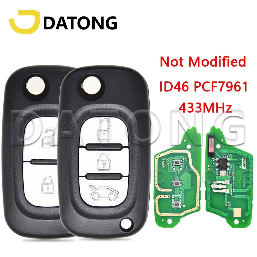 

Datong World Car Remote Conteol Key For Renault Master Kangoo Modus Twingo Clio0 3 Clio III 433ASK ID46 PCF7961A VA2 Flip Key
