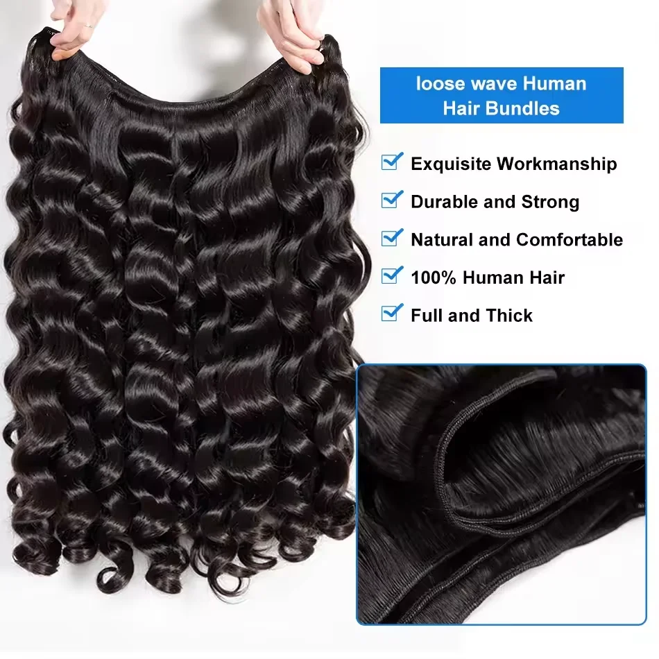 16A Loose Wave Bundles Human Hair Brazilian Weave Raw Hair 3 4 5 Pcs Unprocessed Loose Deep Wave Human Hair Bundles Extensions 5