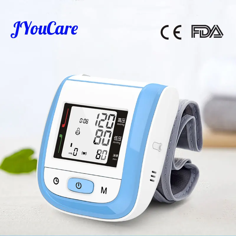 Blood Pressure Monitor Blood Pressure Meter JYouCare Portable Wrist lcd Medical Blood Pressure Monitor Automatic Digital Sphygmomanometer Heart Rate Pulse Tonometer Monitor