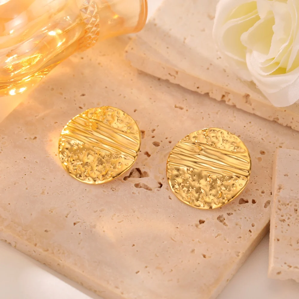 Runde Ohrstecker für Frauen Mädchen Gold Farbe Ohr Jacke Geometrische Ohrringe Luxus Mode Edelstahl Schmuck Party Geschenke – Detail 13