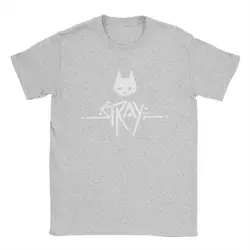 Vintage Stray Game Logo Men's T - Shirt - Pure Cotton, Round Collar, Short Sleeve, Gift Idea - S (GRAY)