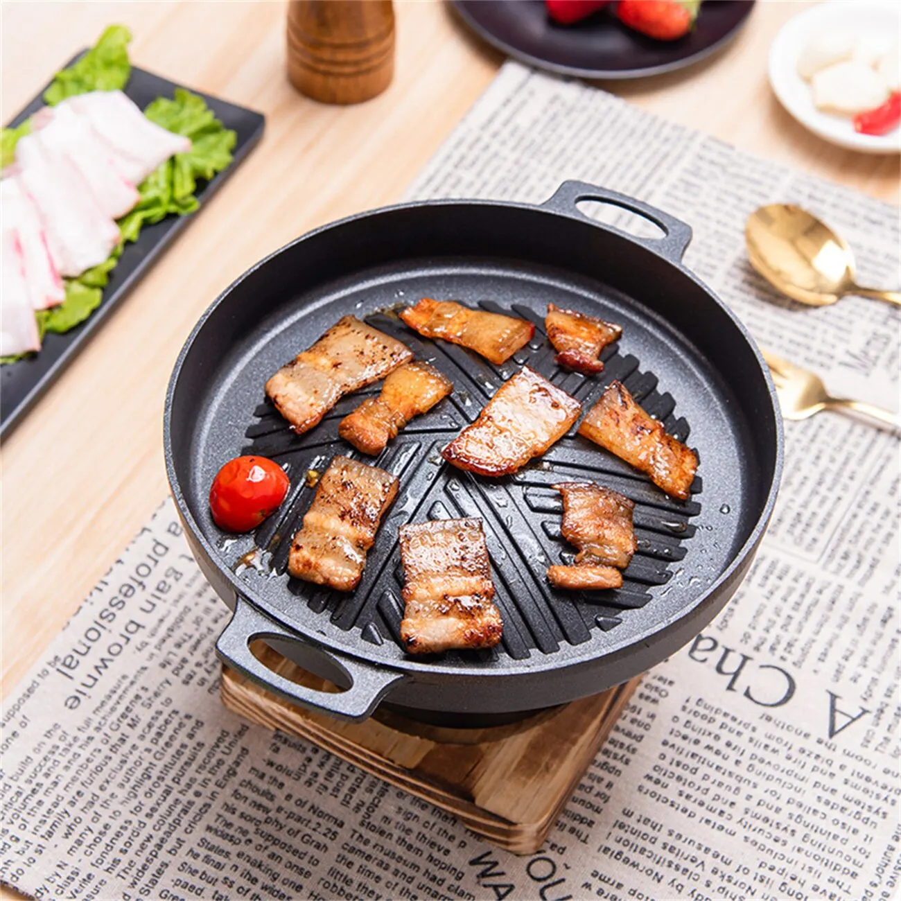 Barbecue Stove Barbecue Grill Mini BBQ Alcohol Stove Japanese One Person Cooking Oven Detachable Outdoor BBQ Plate Roasting Meat Tools