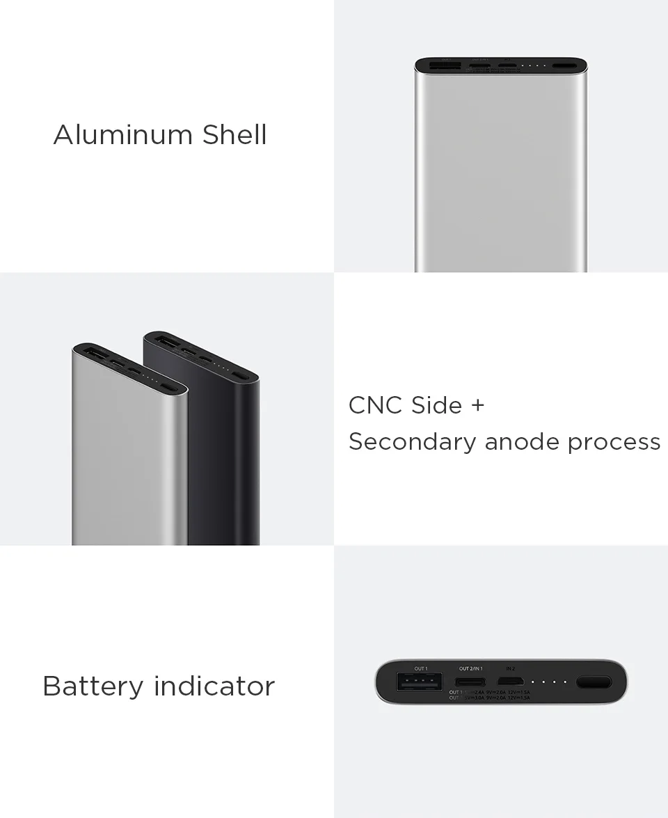 Original Xiaomi Power Bank 3 10000mAh PLM12ZM USB Type C QC3.0 18W Fast Charging Mi Powerbank 10000 Portable Charger Poverbank wireless power bank