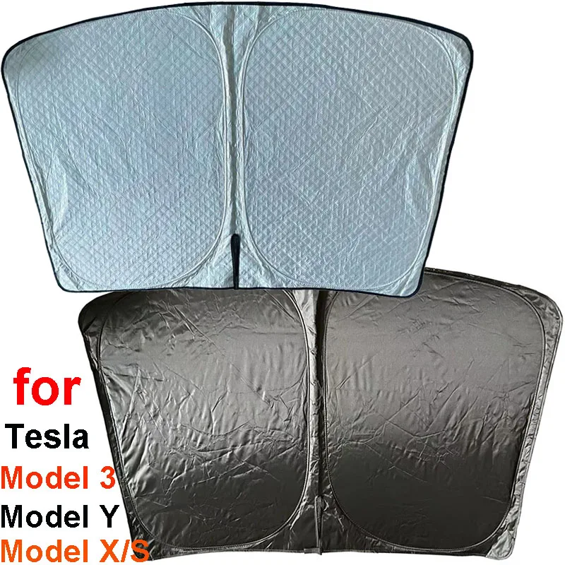 

Солнцезащитный козырек для переднего лобового стекла Tesla Model 3 Highland X Y S 2024, защита от УФ-лучей, 6-слойная задняя защита от солнца