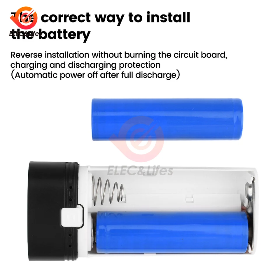 5 Custodi Per Power Bank Fai-Da-Te Con USB – Scatola Portatile Per Batteria 18650 (Batteria Non Inclusa) - 2