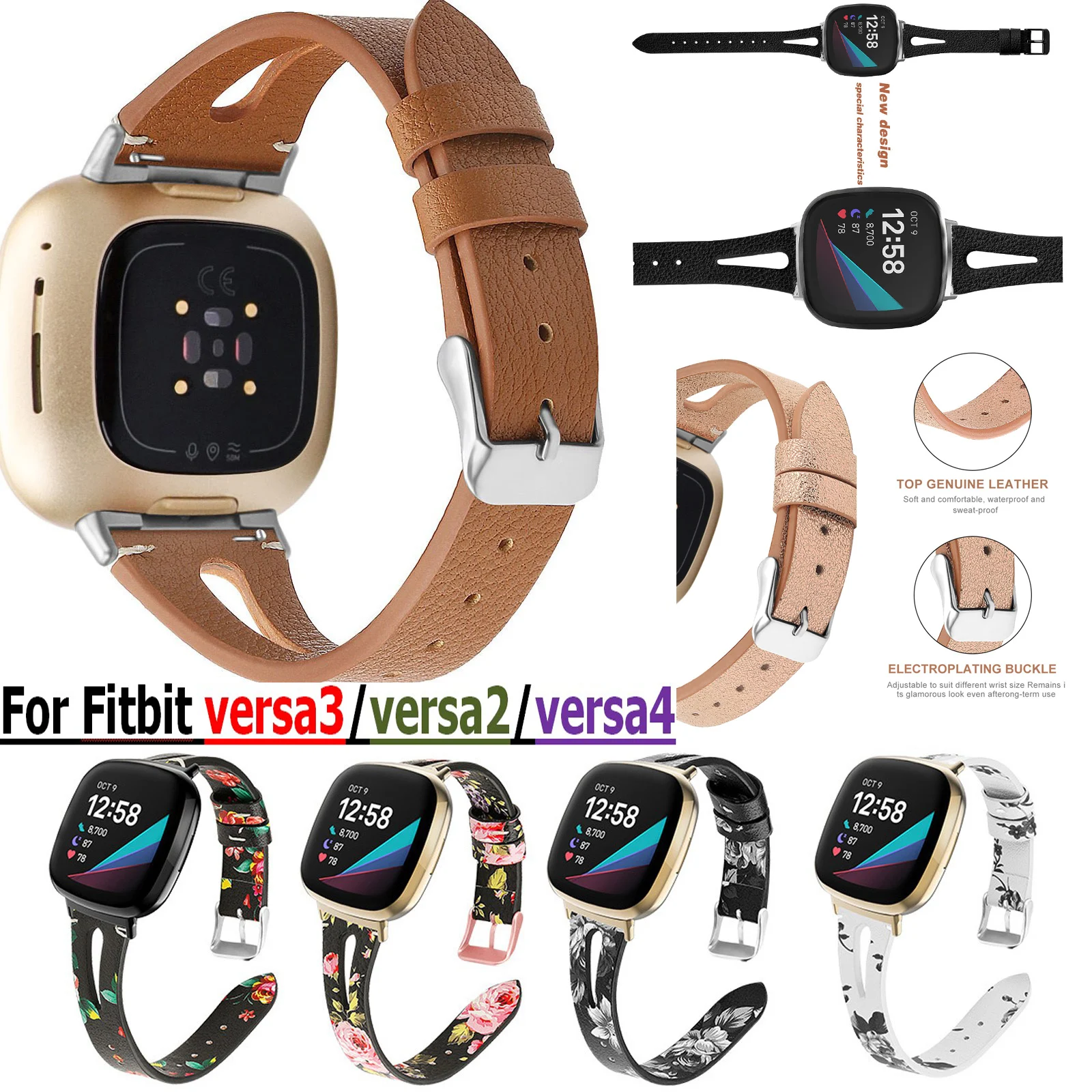 Кожаный сменный ремешок для часов Fitbit Versa2/Versa lite смарт-браслета Замена Versa 2 |