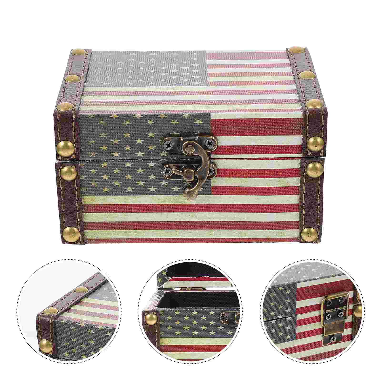 

Vintage Small Jewelry Boxes Small Box Wooden Storage Box American Flag Box Organizer Jewelry Keepsake Gift Box Container