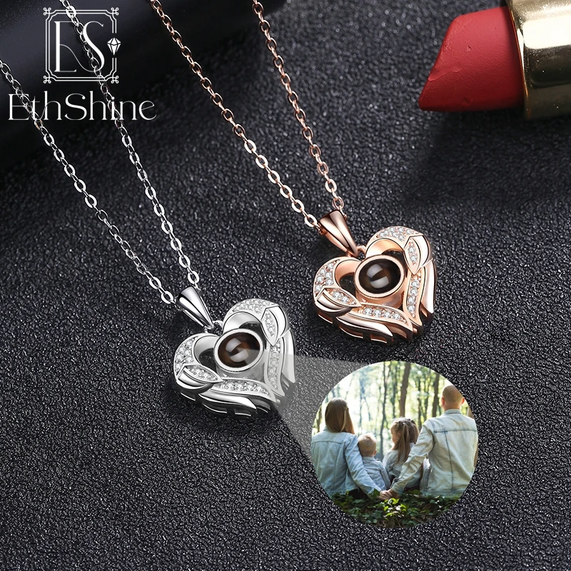 Heart Necklace with Picture Inside Photo Projection Necklace – Customodish