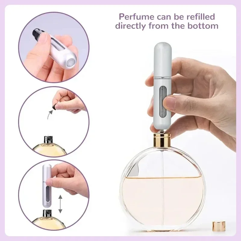 5/8ml Bottom-Filling Pump Perfume Refillable Spray Bottle Mini Portable Empty Cosmetic Containers Atomizer Bottle Travel Stroage glass bottles mini glass bottles mini perfume bottles