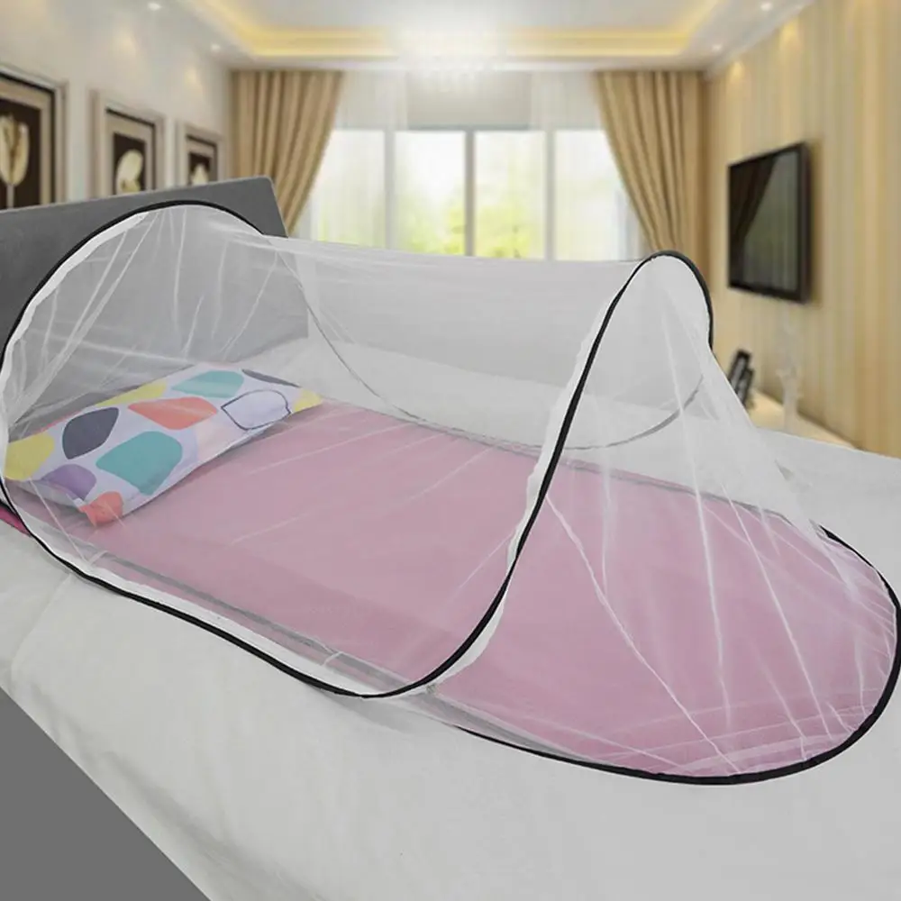 Description Picture 2 of itemFolding Bed Tent Portable Mosquito Net Outdoor Hiking Travelling Tent Indoor Dormitory Single Bed Mesh Tent Camping Fly Net Tent