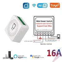 Tuya WiFi Smart Switch 16A  Module 2-way Control Mini Switch Breaker Smart Life Work With Alexa Google Alice 1/10pcs
