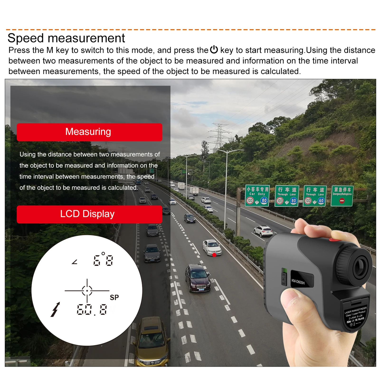 Hunting Laser Rangefinder Telescope Rangefinder with Slop Switch Vibration Prompt Portable Outdoor Sports Golf Range Finder