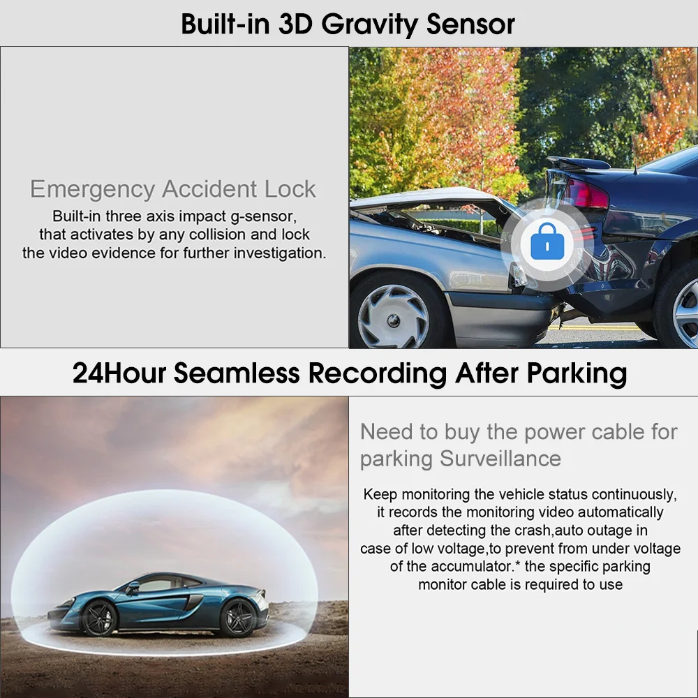 ڵ DVR   ĸ  ķ, 4K WiFi  , GPS  ķ, 24 ð  ͸, Ŭ ȭ, 3D G , 3 ġ