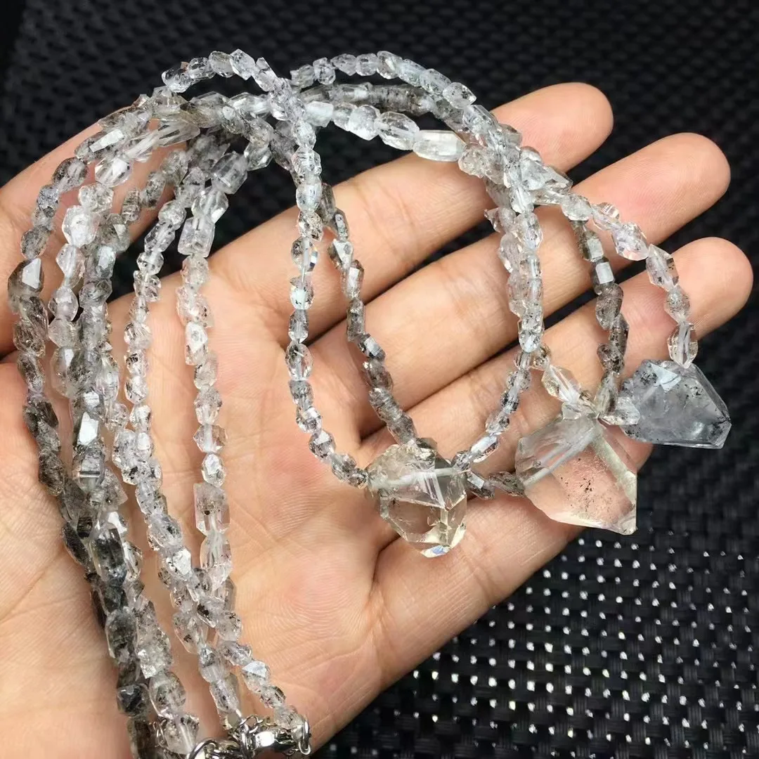 Unit One Piece Rough Natural Herkimer Crystal Healing Stone Pendant For Gift 3