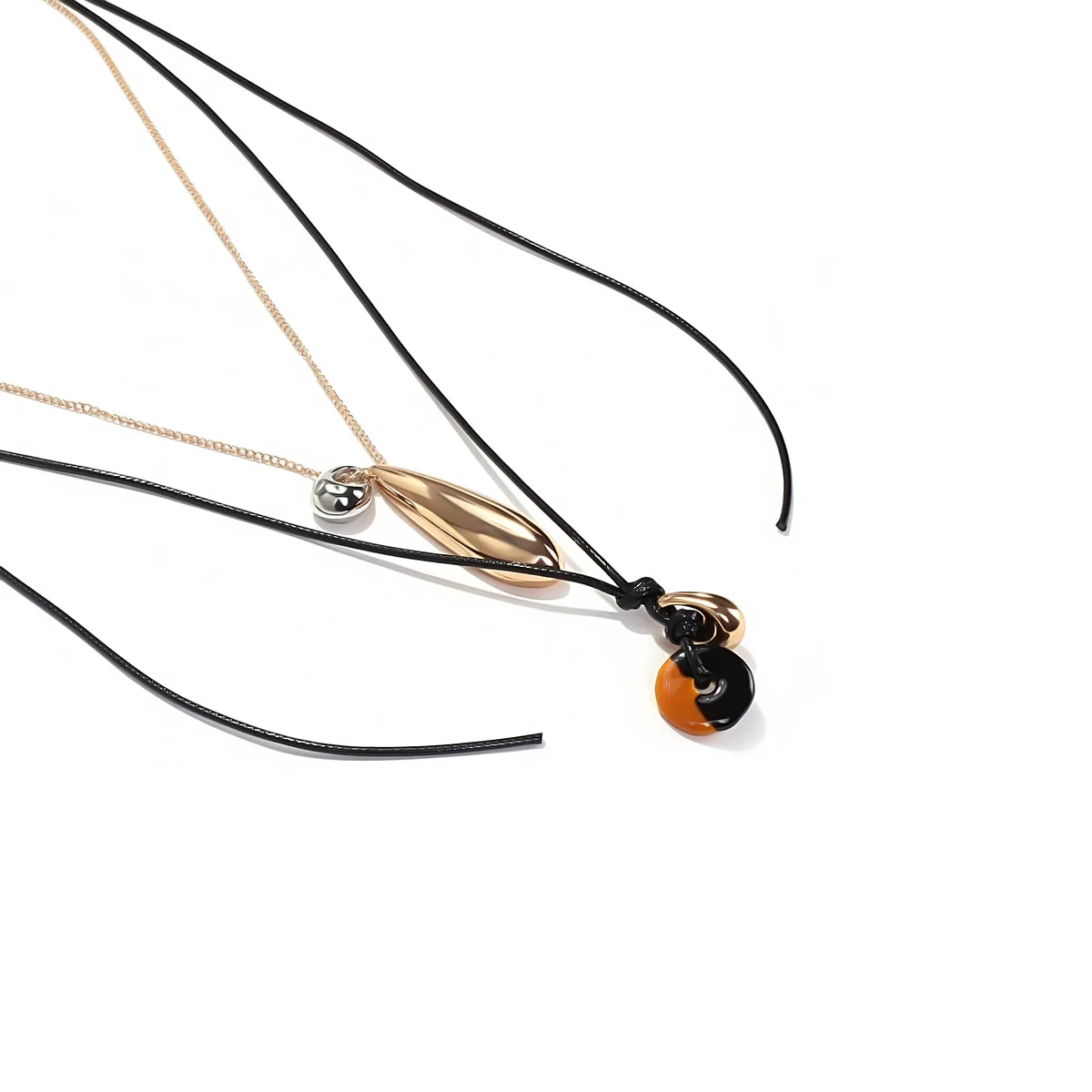 2026 Neue Mode Lange Seilketten Metall-Tropfenanhänger Halsketten für Frauen Vintage Casual Urlaubsstil Schmuck Party Geschenke – Detail 5