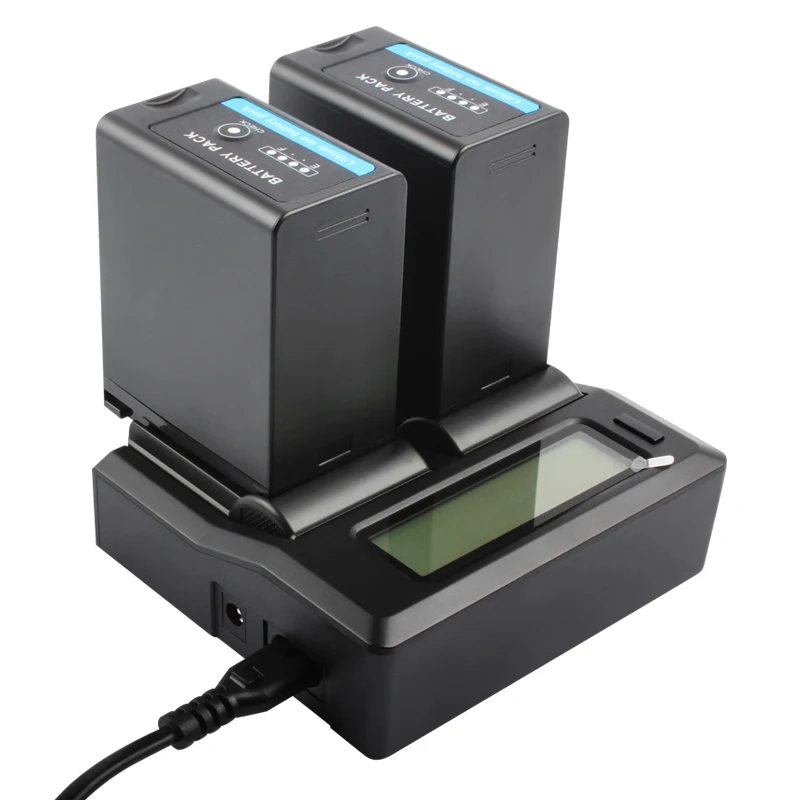 2Pcs 7000Mah Bp-A60 Bp A60 Batteria + Caricatore Doppio Lcd Per Canon Ca-Cp200L, Eos C200, C200 Pl, C200B, C300 Mark Ii, Xf705