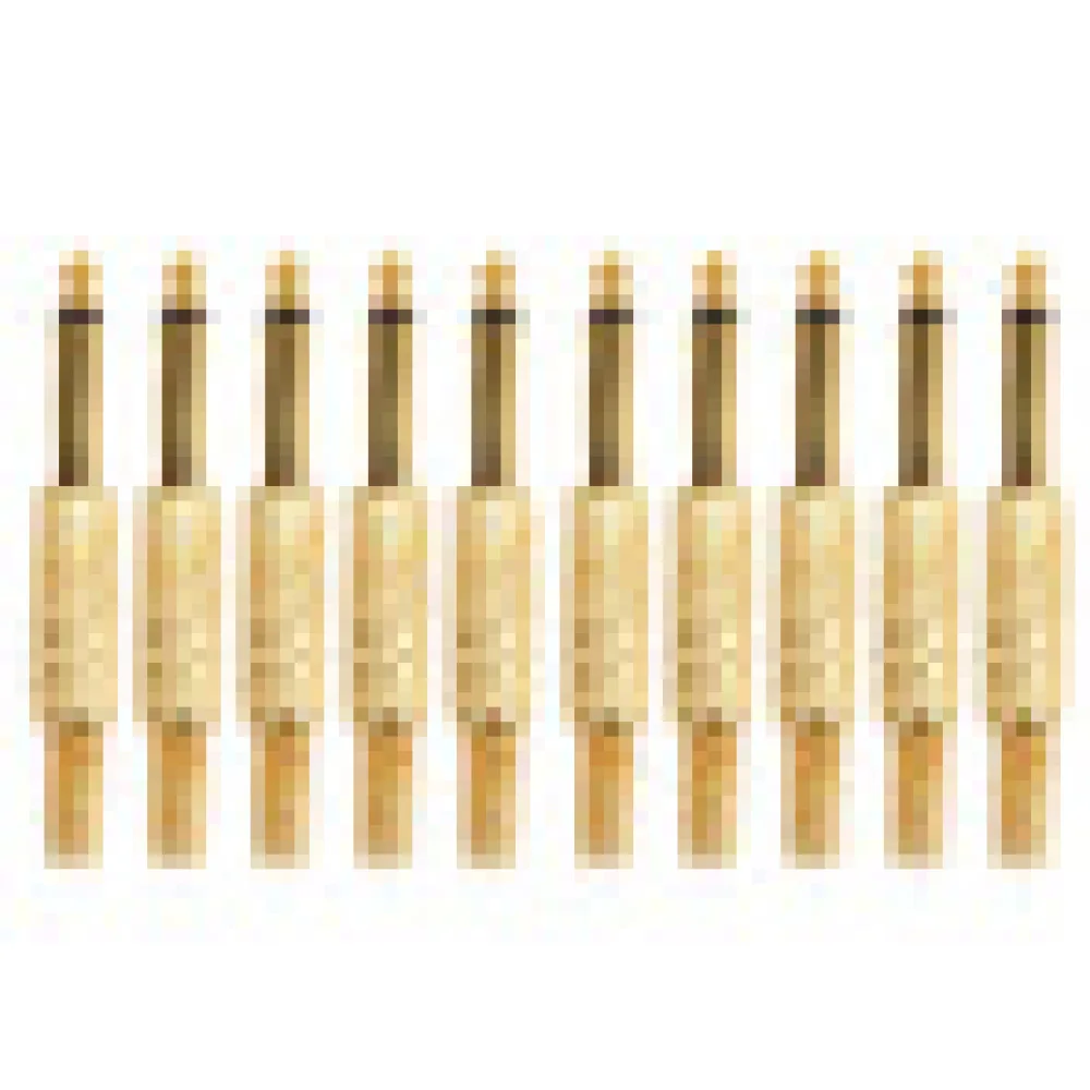 Conector de Áudio 6.35 mm Macho Banhado a Ouro Mono Jack de Áudio de Solda 10pç