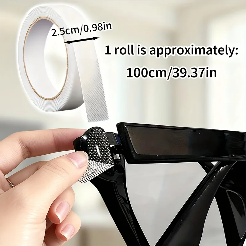 100CM 안경 미끄럼 방지 스티커, 프레임 연결용 낙하 방지 템플 패드, 템플 간격 축소 및 미끄러짐 방지