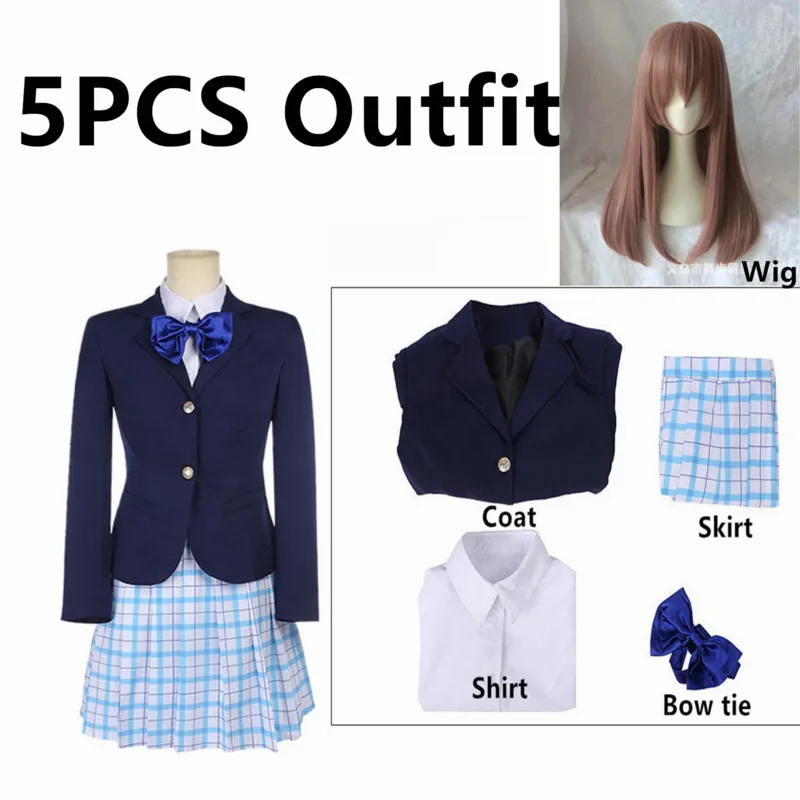 

A Silent Voice Shouko Nishimiya Shoko Cosplay Costume Japanese Anime The Shape Of Voice School Uniform Suit Outfit Clothes wig