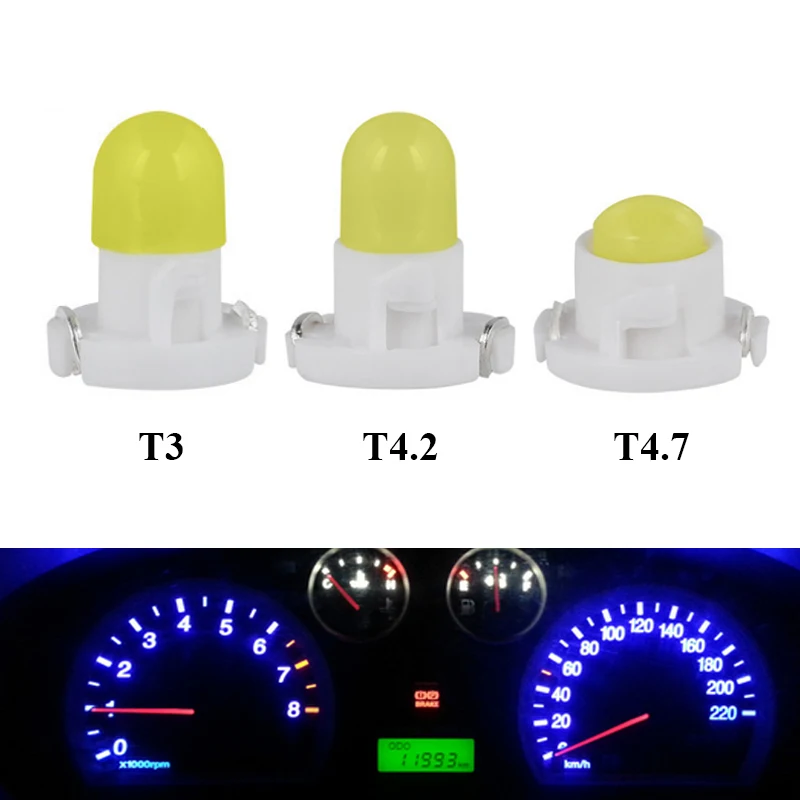 50pcs T3 T4.2 T4.7 COB Car Dashboard Indicator Instrument Light Bulbs