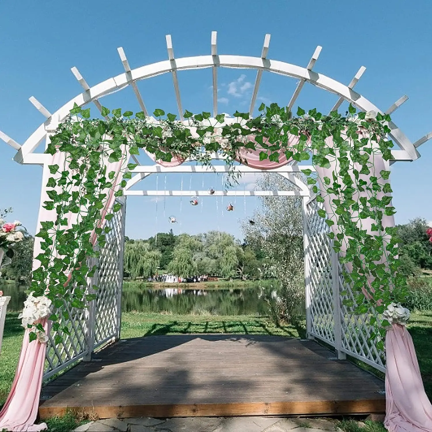 Artificial Plant Green Leaf Vine 2 Meters Centerpiece Wedding Home Outdoor Garden Garland Arch Wall Diy Gift Festival Decoration