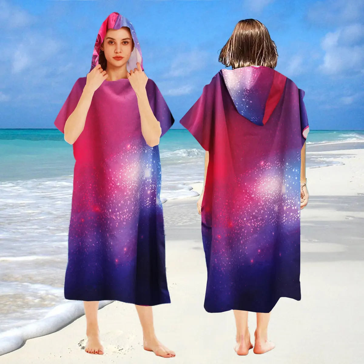 Cosmicpatternultra-finefiberquickdryingbathrobecapeforadultswithhats,portable,suitableforswimmingpoolsandbeach-AliExpress18