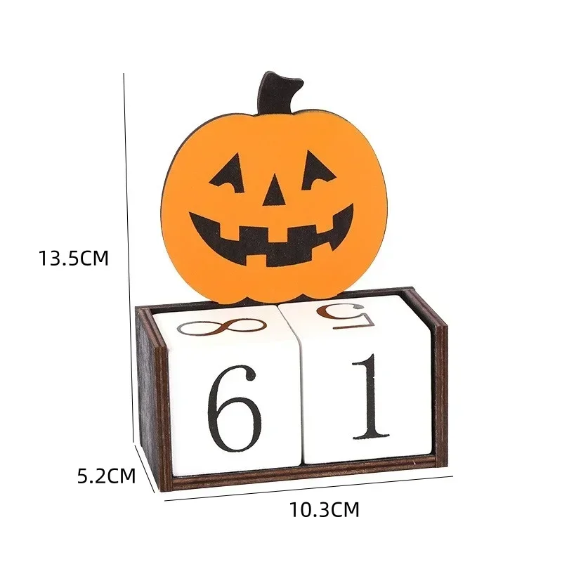 Creative Wooden Halloween Decorations Calendar Desktop Ornaments Countdown Ghost Pumpkin Castle Halloween Decoration Supplies