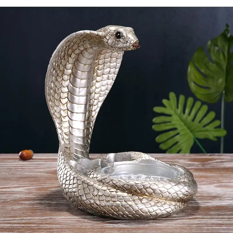 

Cartoon Snake Smoking Accessories Household Ashtray Resin Animal Decorative Art Storage Modern Living Room Office Study Ashtray