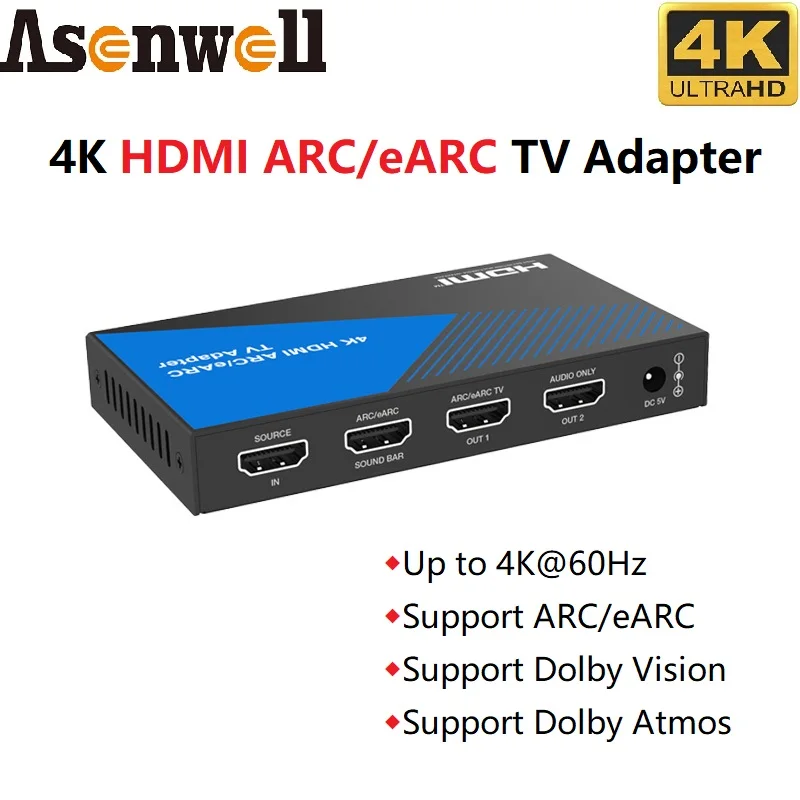 

Адаптер HDMI ARC/eARC, 4K @ 60 Гц HDCP2.3, 18 Гбит/с