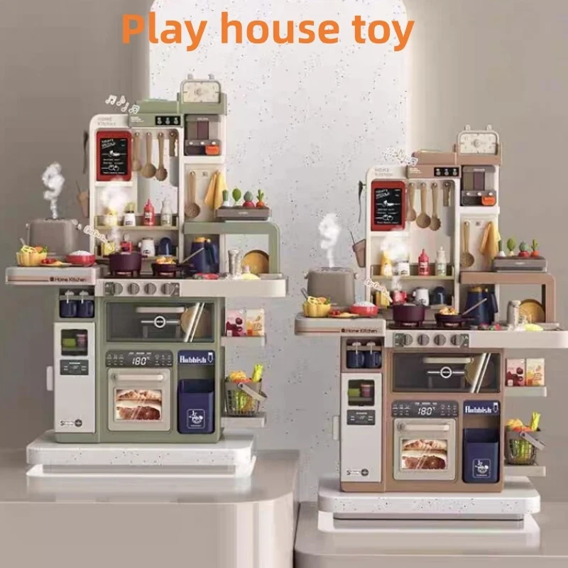 

New Big Kitchen Toy Play House Kitchenware Set Simulation Spray Mini Food Cooking Toys Christmas Gifts For Girl